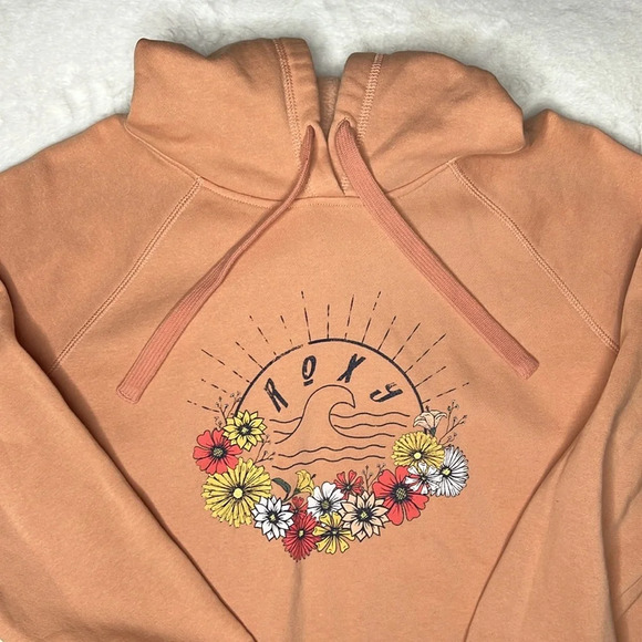 Roxy Pullover Floral Graphic Hoodie Sweatshirt Size L - Picture 6 of 10